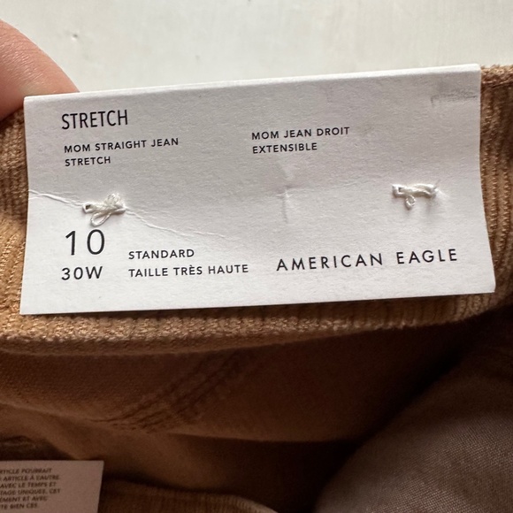 NWT American Eagle Tan Corduroy Mom Straight Jeans - Picture 3 of 6